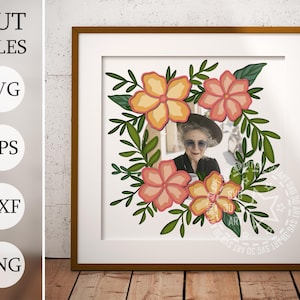 Floral Frame 3D Shadow Box SVG – Layered Cut Files for Cricut & Laser | Blossom Border Design | Botanical Craft Template