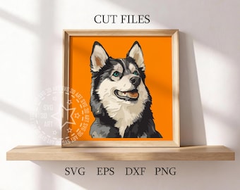 Alaskan Klee Kai 3D Shadow Box SVG, Layered Art, Pet Memorial (Digital Download)
