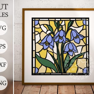 Ghirlanda floreale in vetro colorato 3d Shadow Box Svg, File di ...