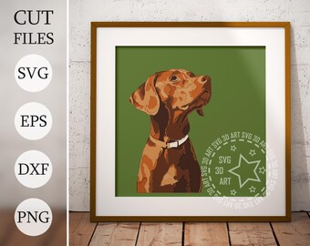 Vizsla dog 3D Shadow Box SVG: Pet Memorial Gift (Digital Download), laser cut files