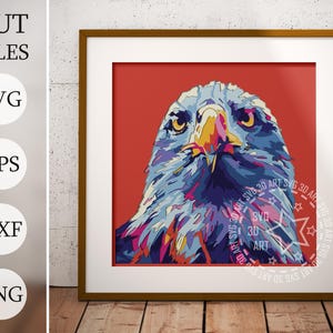 Eagle portrait 3d Shadow Box SVG, Layered Files For Cricut, Cardstock SVG, Mandala Eagle, Laser cut