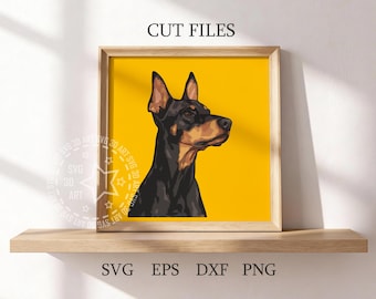Doberman Pinscher 3D Shadow Box SVG, Layered Laser Cut Art (Digital Download)