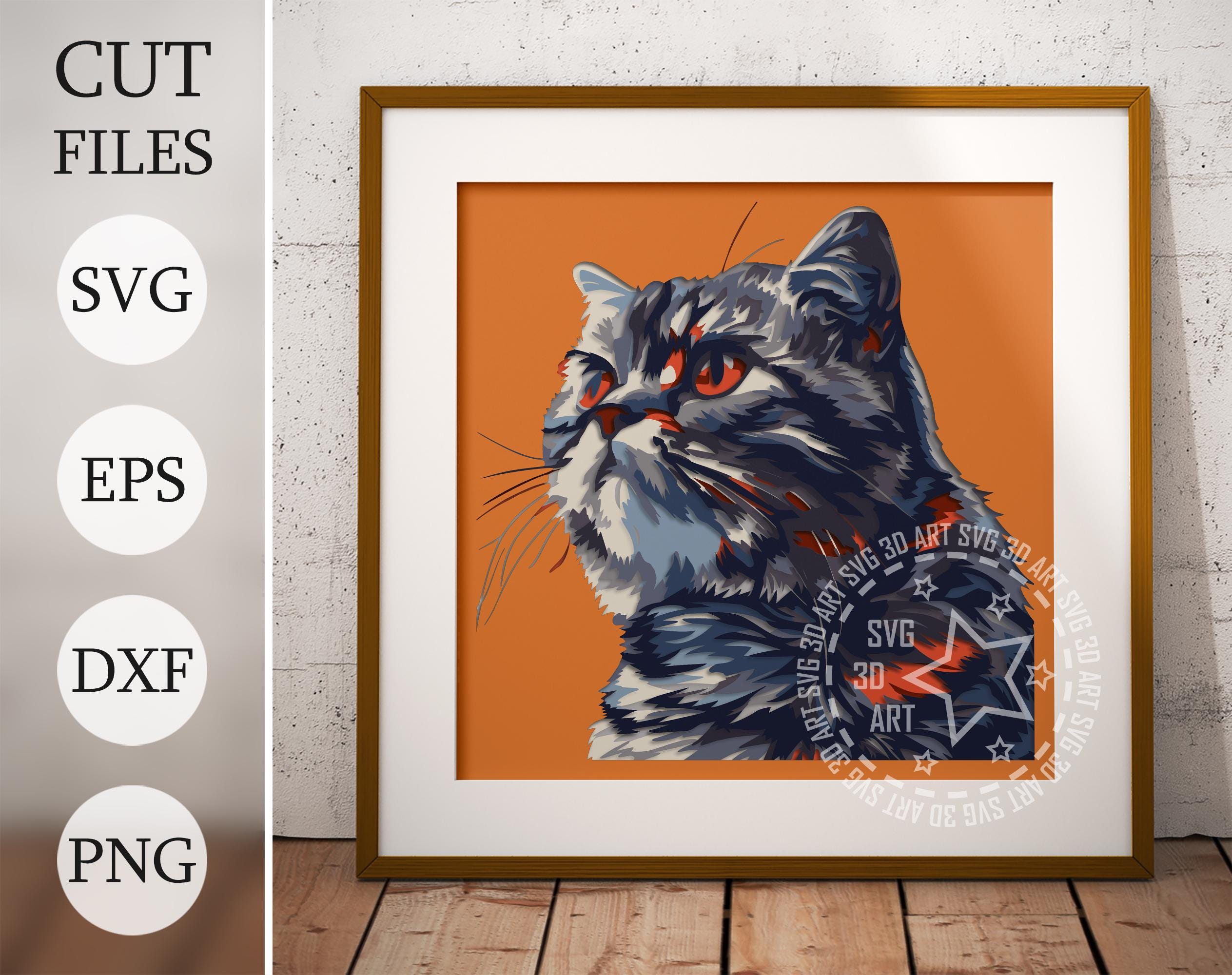 Scotland Shadow Box Scottish Fold Cat 3D Shadow Box SVG: Pet Memorial Gift - Etsy