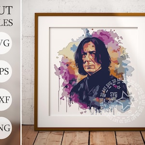 Rogue 3D Shadow Box SVG, fichiers en couches pour Cricut, papier cartonné SVG, svg école de magie, découpé au laser Severus