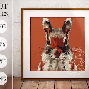 Écureuil orange 3D Shadow Box SVG, fichiers en couches pour Cricut, papier cartonné SVG, écureuil découpé au laser fichier DXF, svg écureuil 3D