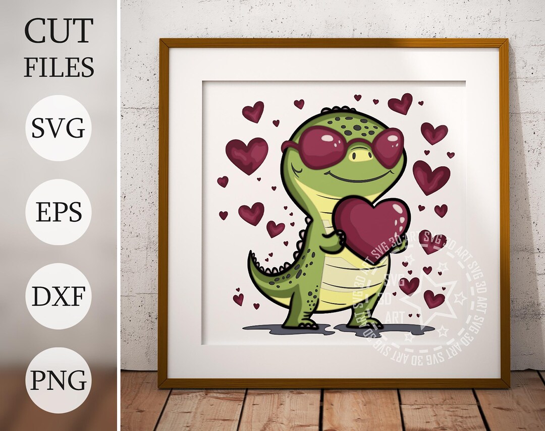 Valentines Dragon 3d Shadow Box SVG, Valentine's Day Layered Files for ...