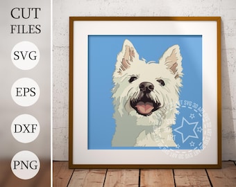 Westie Dog 3D Shadow Box SVG: Pet Memorial Gift (Digital Download)