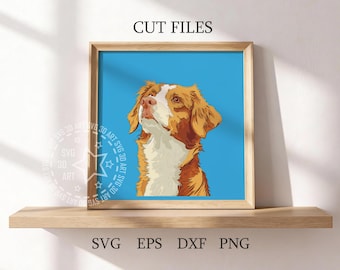 Nova Scotia Duck Tolling Retriever 3D Shadow Box SVG, Layered Laser Cut (Digital Download)