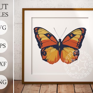 Monarchfalter 3D Shadow Box SVG - Layered Cut-Dateien für Cricut & Laser | Von der Natur inspiriertes Dekor | Karton Bastelvorlage