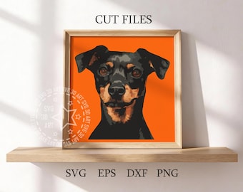 Miniature Pinscher 3D Shadow Box SVG, Layered Min Pin Art (Digital File)