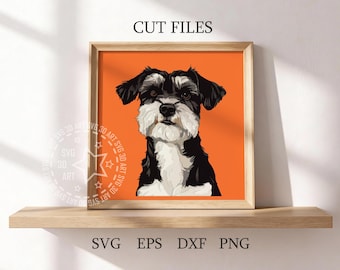 Miniature Schnauzer 3D Shadow Box SVG, Layered Laser Cut File (Digital Download)