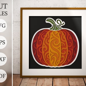 Halloween pumpkin 3d Fall Shadow Box SVG, Layered Files For Cricut, Autumn Cardstock SVG, Laser cut