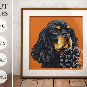 Cocker Spaniel dog 3d Shadow Box SVG, Pet Gift, Cricut Projects, Pet memorial gift, laser svg, laser cut files, Animal shadow box