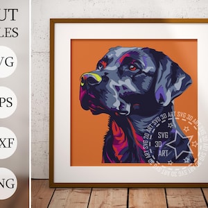 Labrador Retriever dog 3d Shadow Box SVG, Presente para animais de estimação, Projetos Cricut, Presente memorial para animais de estimação, laser svg, arquivos de corte a laser, Caixa de sombra para animais