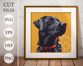 Black Labrador 3D Shadow Box SVG: Pet Memorial Gift, Laser Cut File