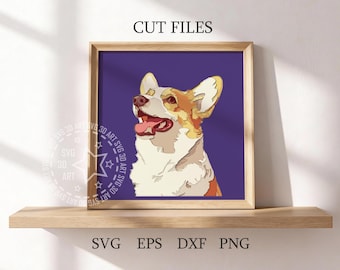 Cardigan Welsh Corgi 3D Shadow Box SVG, Layered Cut Files (Digital Download)