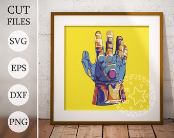Mad Titan Glove 3D Shadow Box SVG: Superhero Comics Art (Digital Download)