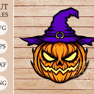 Halloween Pumpkin 3d Fall Shadow Box SVG, Fall Season, Layered Files For Cricut, Cardstock SVG, Laser cut DXF file