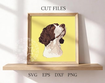 English Springer Spaniel 3D Shadow Box SVG, Layered Cut File (Digital Download)