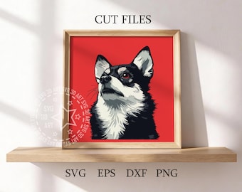 Alaskan Klee Kai 3D Shadow Box SVG, Layered Art, Pet Memorial (Digital Download)