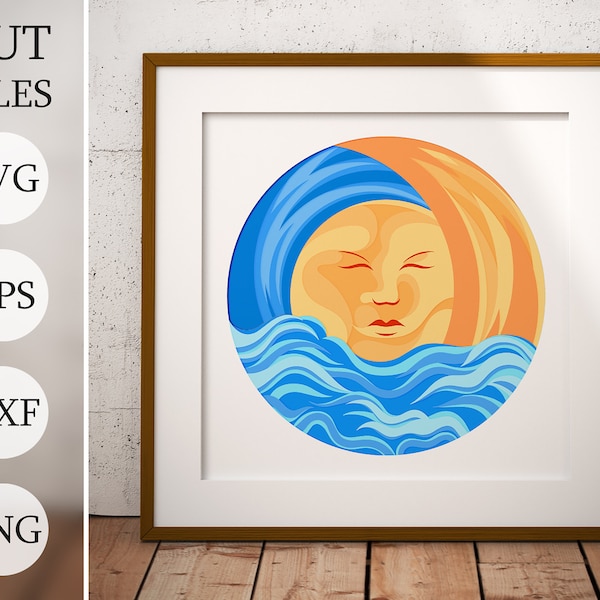 The Sun and the Moon 3d Shadow Box SVG, Layered Files For Cricut, Cardstock SVG, Laser cut, mandala sun The Sun and the Moon 3d Shadow Box SVG, Layered Files For Cricut, Cardstock SVG, Laser cut, mandala sun