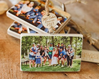 Rectangle THICK Wood Photo Ornament | Personalized Photo Square Ornament | Custom Photo Ornament | Photo Ornament | Wood Photo Ornament