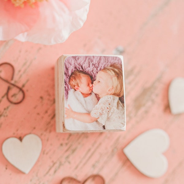 The Micro Photo Wood Block | Custom Photo Print | Wood Block | Wood Photo Block | Custom Gift Custom Photo Wood Block | Valentines Gift