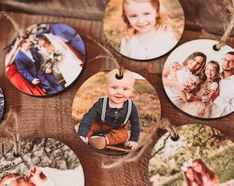 The Hemlock Ornament | Real Wood Photo Ornament | Personalized Portrait Family Picture Ornament | Design Your Own Photo Ornament