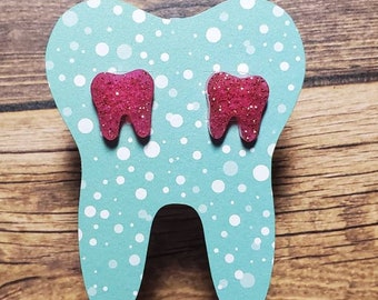 Pendientes de diente, pendientes de diente, pendientes de diente, regalos de asistente dental, regalos de higienista dental, regalos dentales para mujeres, regalos dentales