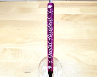 Bolígrafo con purpurina dental, bolígrafo con purpurina personalizado con dientes, bolígrafo con purpurina dental, bolígrafo dental, regalos dentales, regalos para asistentes dentales