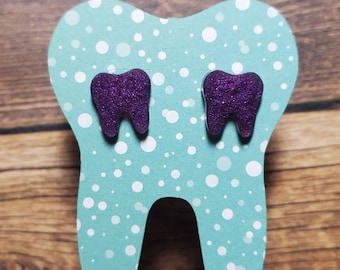 Pendientes de diente, pendientes de diente, pendientes de diente, regalos de asistente dental, regalos de higienista dental, regalos dentales para mujeres, regalos dentales