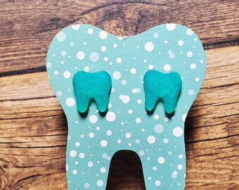 Pendientes de diente, pendientes de diente, pendientes de diente, regalos de asistente dental, regalos de higienista dental, regalos dentales para mujeres, regalos dentales