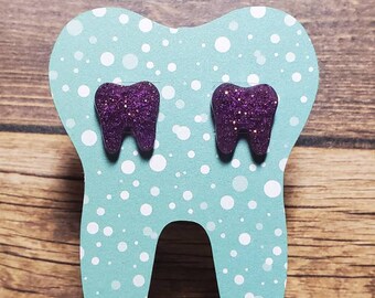 Pendientes de diente, pendientes de diente, pendientes de diente, regalos de asistente dental, regalos de higienista dental, regalos dentales para mujeres, regalos dentales