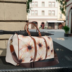 Tusche Blumen | Wasserdichte Weekender Reisetasche | Seesack | Handgepäck | Kurzurlaub Wochenende