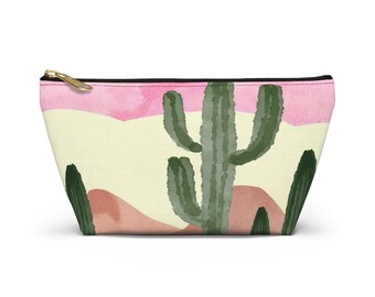 Cactus | Makeup Bag | Cosmetic Bag | School Supplies Bag | Makeup Poof | Toiletry Bag | Travel Accessories Bag | Travel Accessories