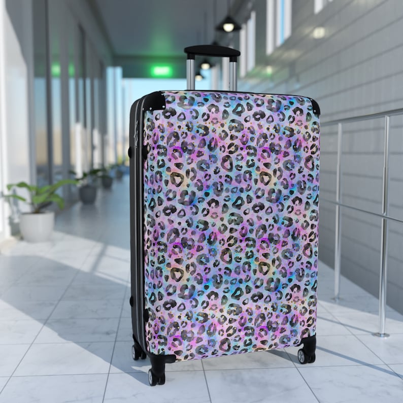 Cheetah Print Hardshell Suitcase | Rolling Carry-On Luggage image 1