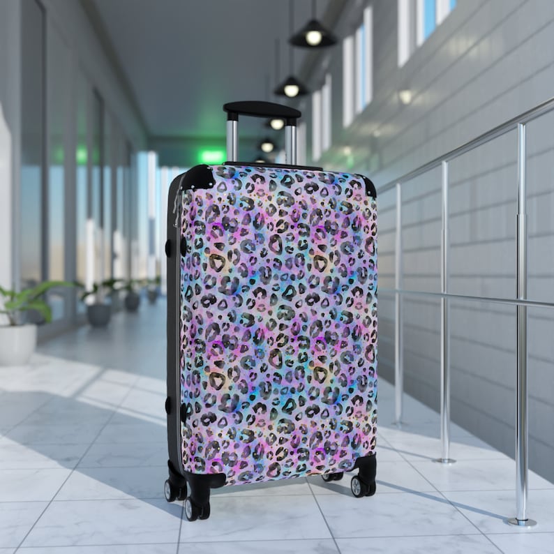 Cheetah Print Hardshell Suitcase | Rolling Carry-On Luggage image 9