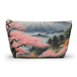 Cherry Blossom, Makeup Bag, Cosmetic Bag, School Supplies Bag, Makeup Poof, Toiletry Bag, Travel Accessories Bag, Travel Accessories