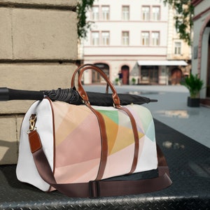 Orange et vert | Sac de voyage imperméable pour week-end | Sac de voyage | Sac de sport | bagage à main | Week-end escapade