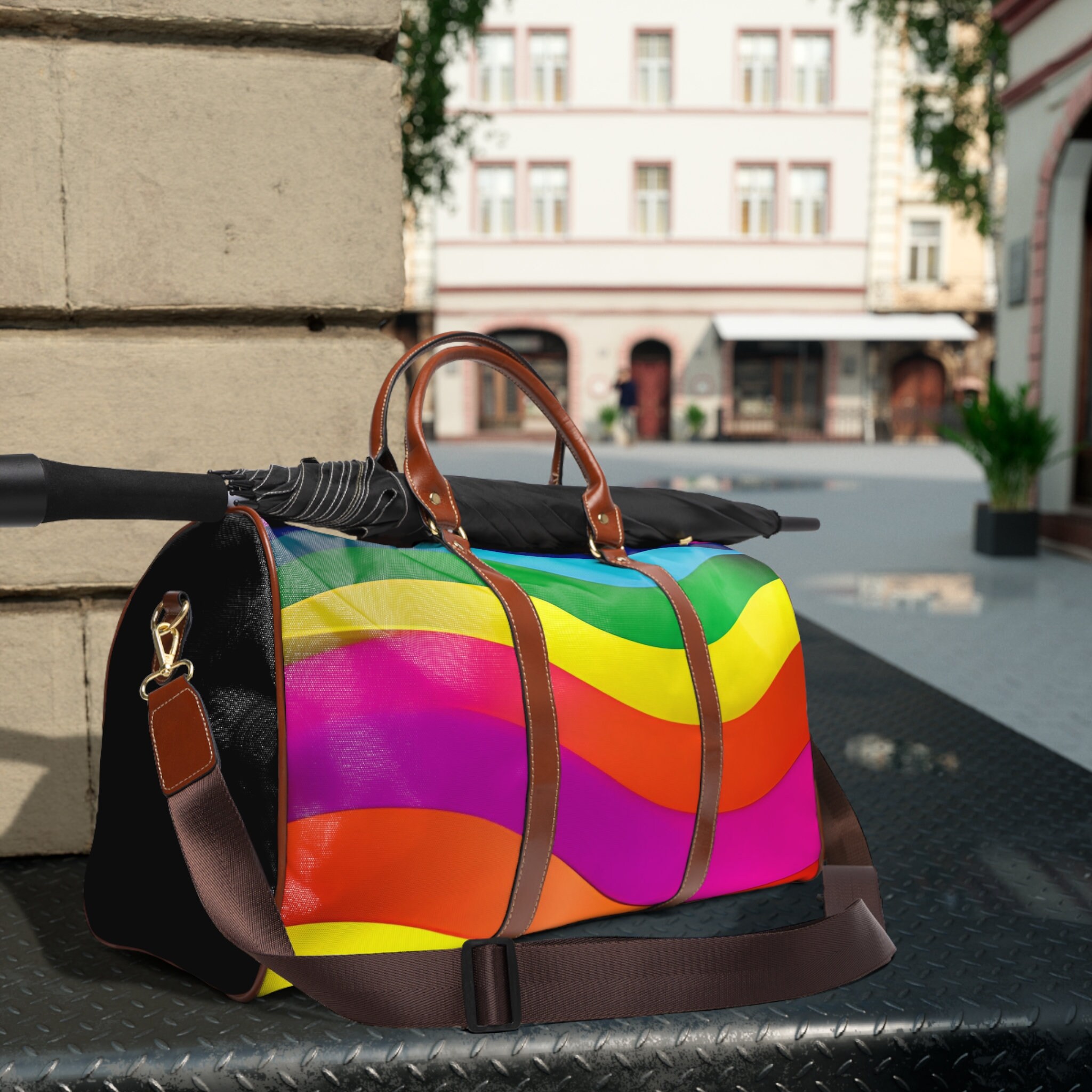Rainbow duffle bag hotsell