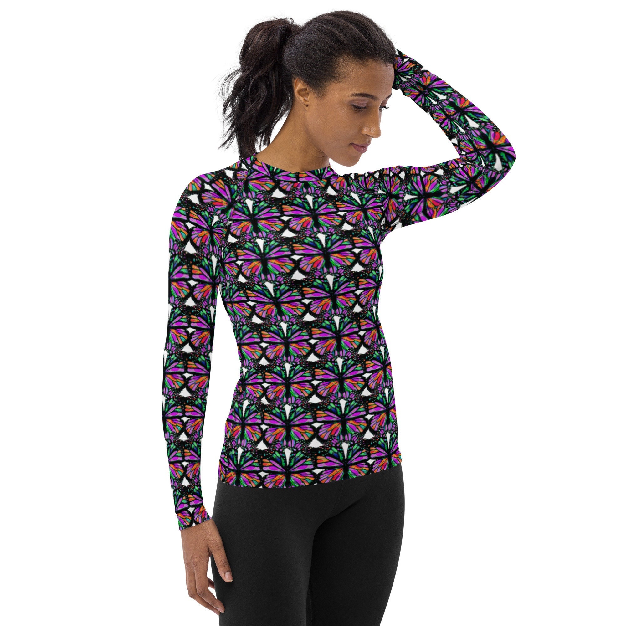 Women's Rash Guard Butterfly Sun Shirt 