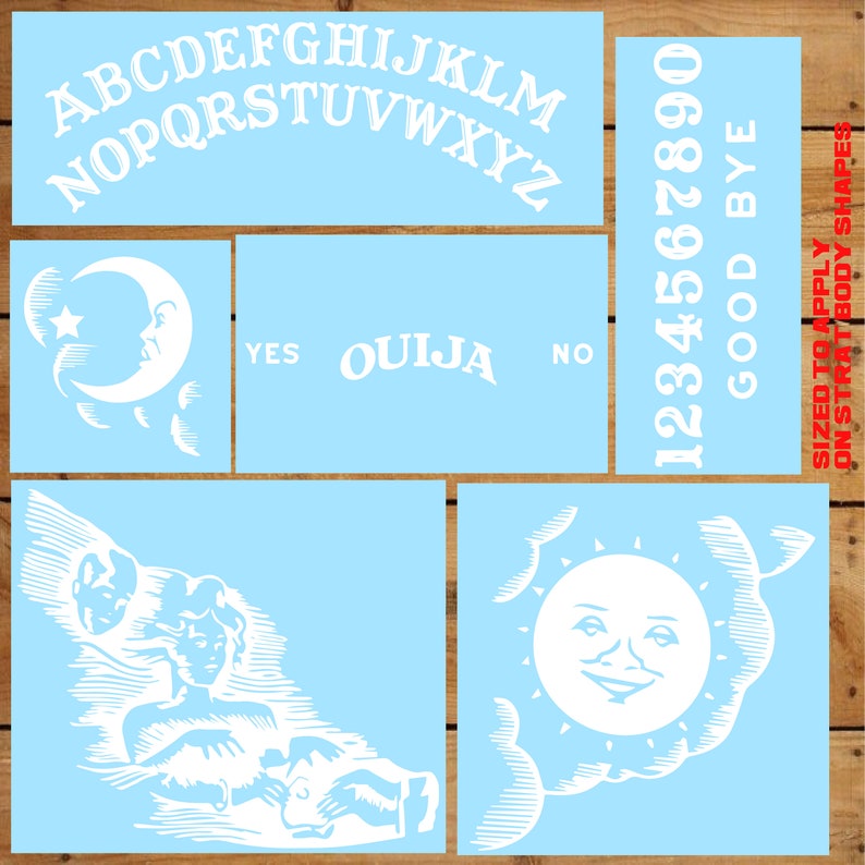 Ouija Hammet Vinyl Decal Set Kirk Strat Guitar Sticker Etsy