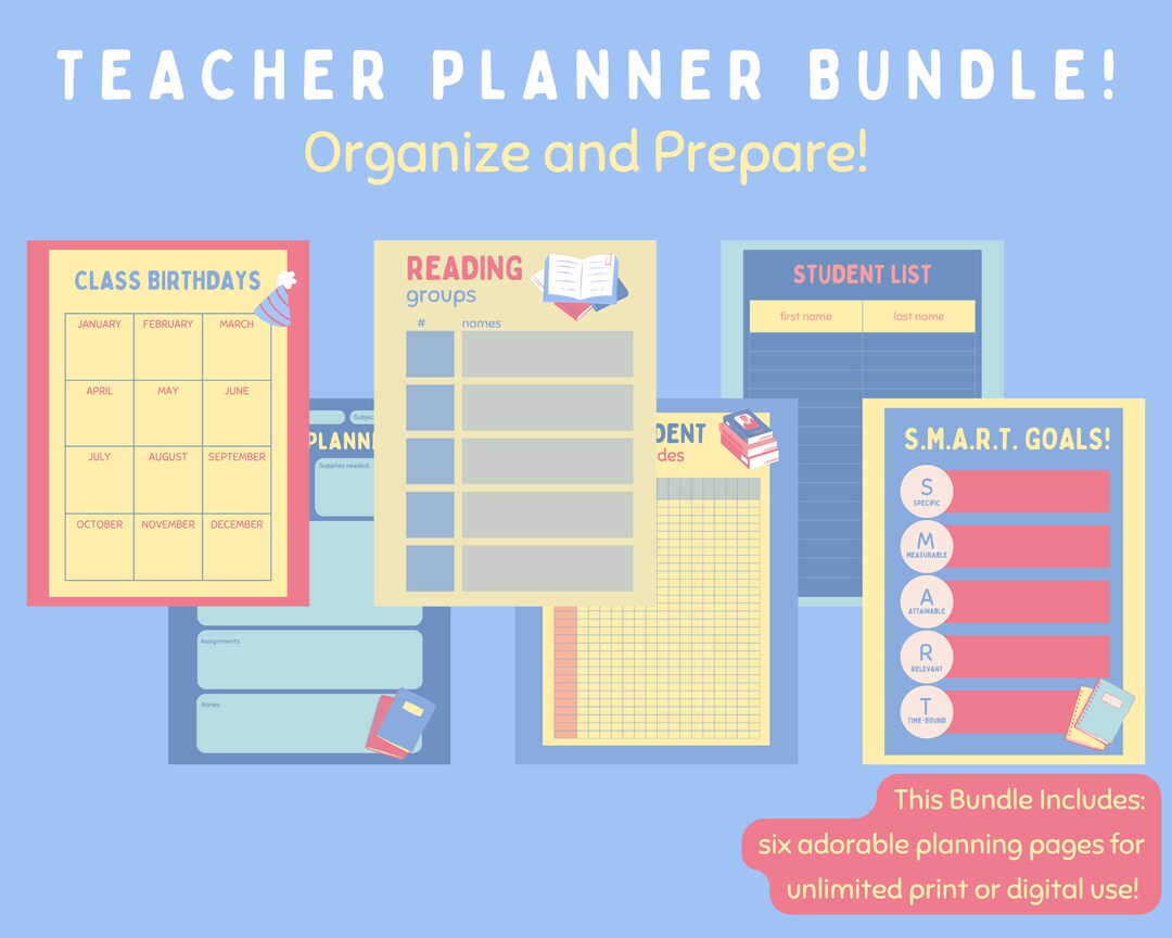 Lesson Planner Class Planner School Planner Pdf Teacher - Etsy