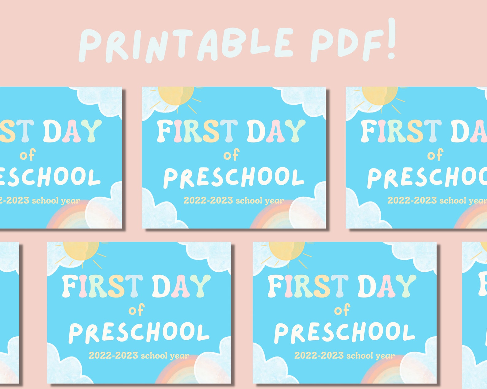 First Day of Preschool Printable Preschool Sign First Day Photo Prop First Day of Preschool Printable Preschool Sign First Day Photo Prop