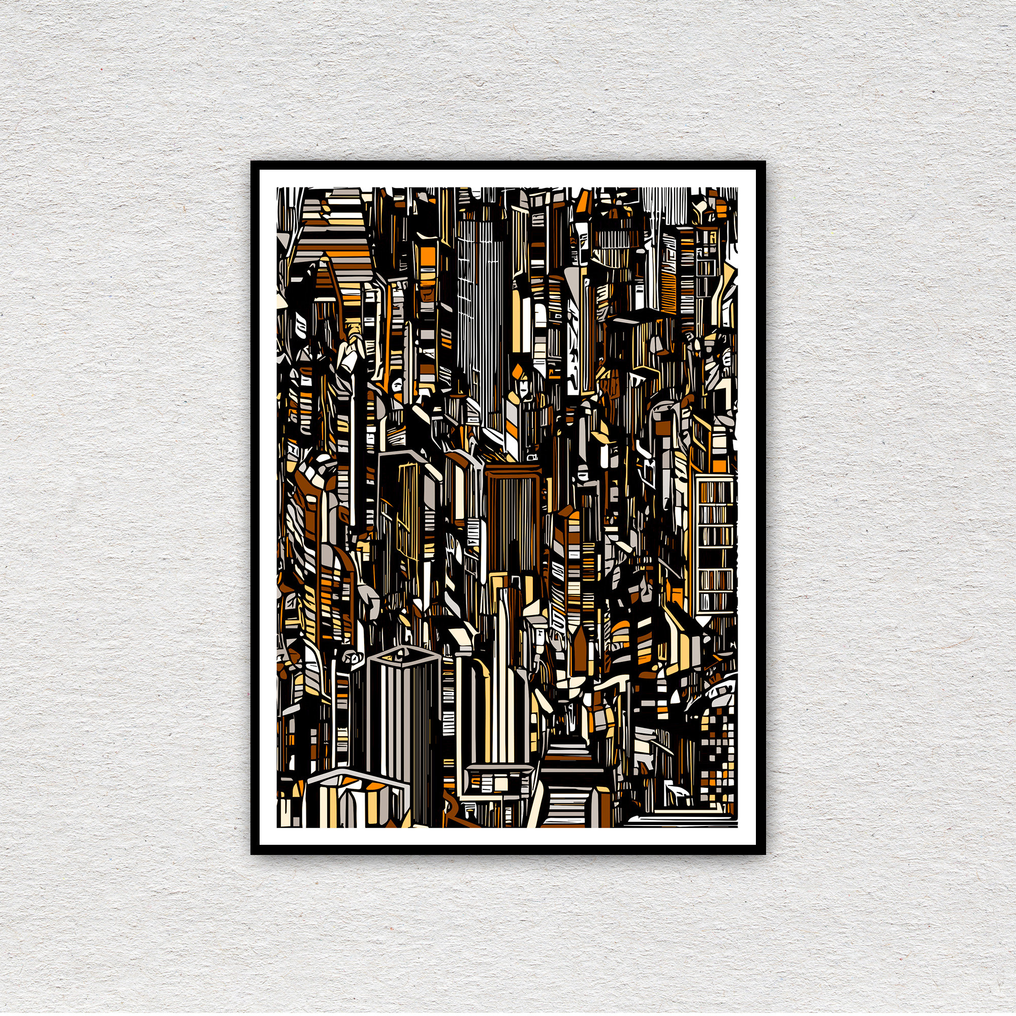 Metropolis Futuristic Poster (no. 1), Skyscraper Poster, Abstract ...