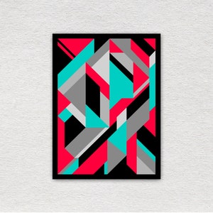 Neo Bauhaus poster (No. 3), Bauhaus poster, futuristic poster, geometric poster, abstract poster, Bauhaus giclée print, minimalist poster