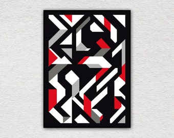 Plakat Neo Bauhaus (nr 1), plakat Bauhaus, plakat futurystyczny, plakat geometryczny, plakat abstrakcyjny, wydruk giclée Bauhaus, plakat minimalistyczny