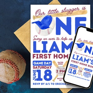 My Rookie Year First Birthday | Baseball Invitation | Baseball Birthday Invitation | Baseball Party Decor | Baseball 1st Birthday