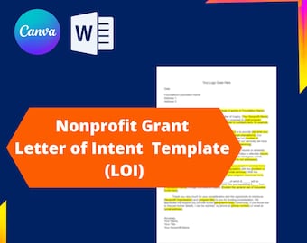 Nonprofit Grant Letter of Interest (LOI) Template | Grants | Grant Proposal | Nonprofit Documents | Nonprofit Tools