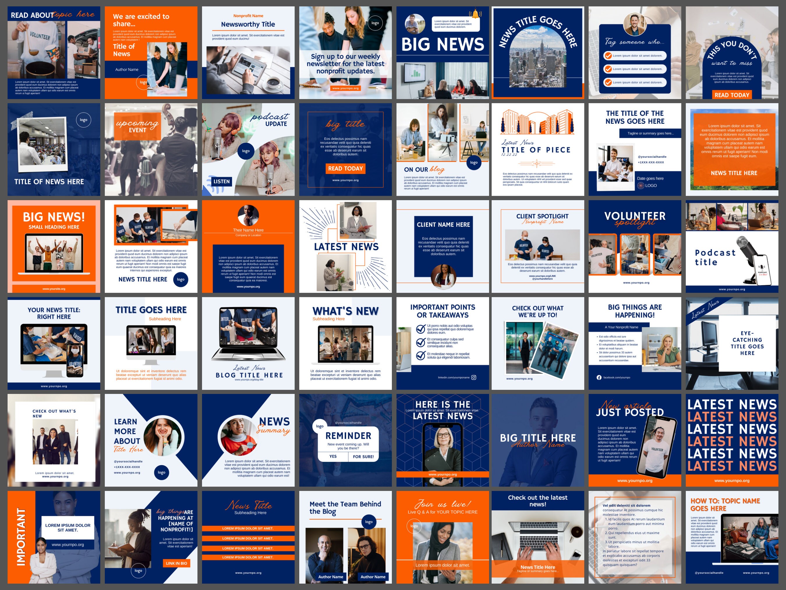 50 Nonprofit Templates Nonprofit Latest News Graphics For Canva Etsy